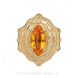 GS391 CIT - 14 Karat Gold Citrine Slide 